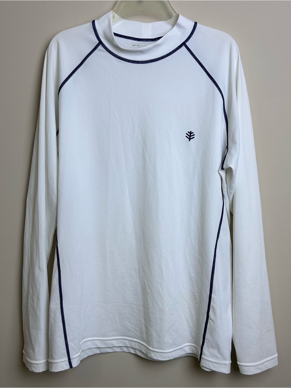 Coolibar Mens Large Upf 50+ White Long Sleeve Cooltect Sun Shirt Top EUC